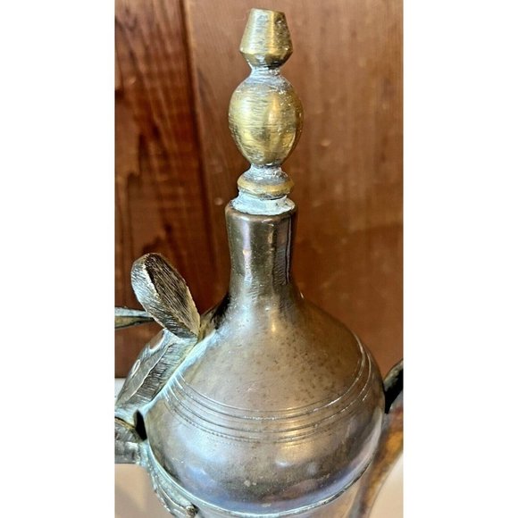 Brass Islamic Dallah Arabic Coffee Pots Middle Eastern India Set Of 3 - Picture 16 of 16